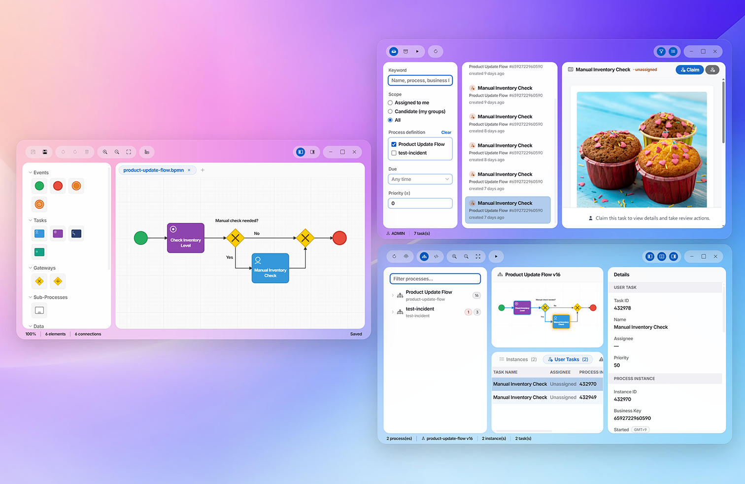 MintJams 仮想デスクトップ — BPMN Modeler と Tasks と BPM Console による業務プロセス管理